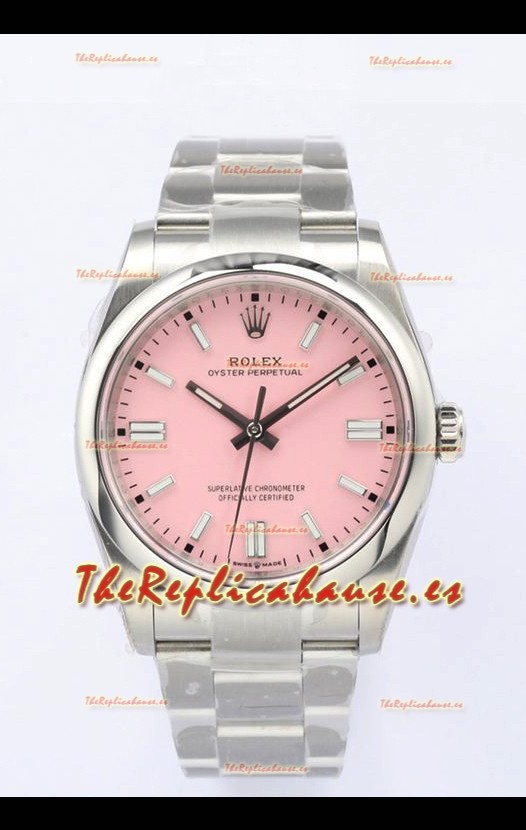 Rolex Oyster Perpetual REF#126000 36MM Movimiento Suizo Réplica Suiza Dial Rosado Acero 904L Reloj Réplica a Espejo 1:1