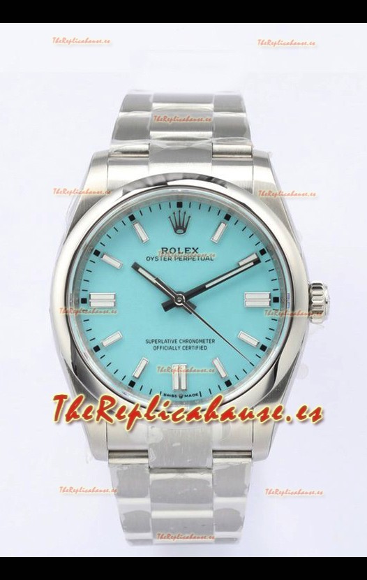 Rolex Oyster Perpetual REF#126000 36MM Movimiento Suizo Réplica Suiza Dial Azul Acero 904L Reloj Réplica a Espejo 1:1