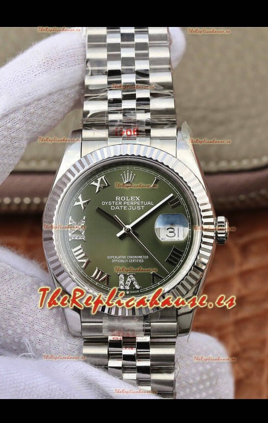 Rolex Datejust 36MM Movimiento ETA-3135 Réplica Suiza Caja en Acero 904L en Dial Verde