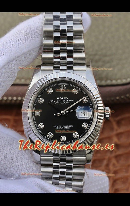Rolex Datejust 36MM Movimiento ETA-3135 Réplica Suiza en Acero 904L en Dial Azul Navy