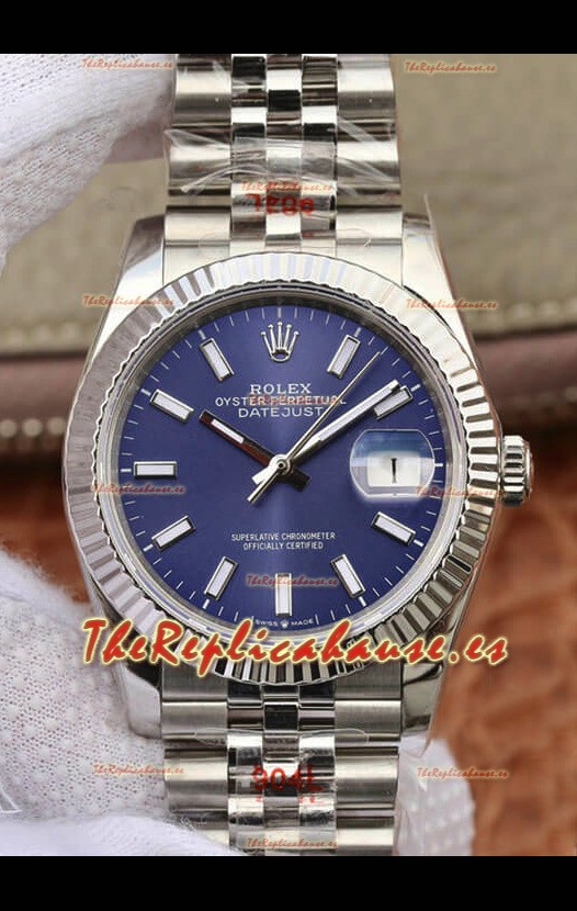 Rolex Datejust 36MM Movimiento ETA-3135 Réplica Suiza en Acero 904L en Dial Blanco Numeros Romanos