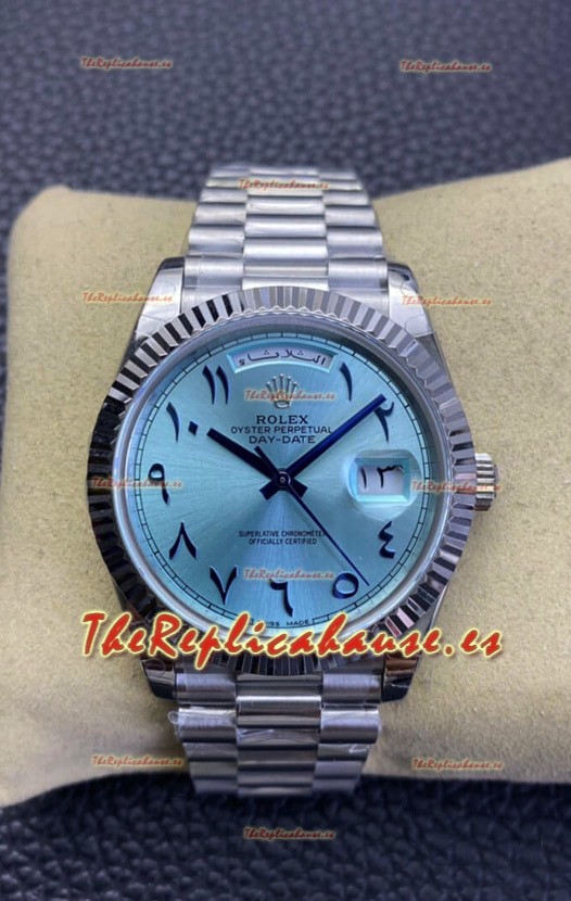 Rolex Day Date Presidential Acero 904L 36MM - Dial Arábigo ICE Azul Calidad a Espejo 1:1