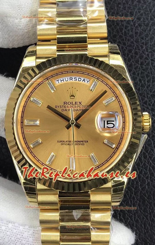 Rolex Day Date Presidential Acero 904L Oro Amarillo 40MM - Dial Oro Calidad a Espejo 1:1