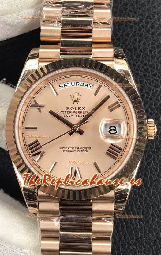 Rolex Day Date Presidential Acero 904L Oro Rosado 40MM - Dial Oro Rosado Calidad a Espejo 1:1