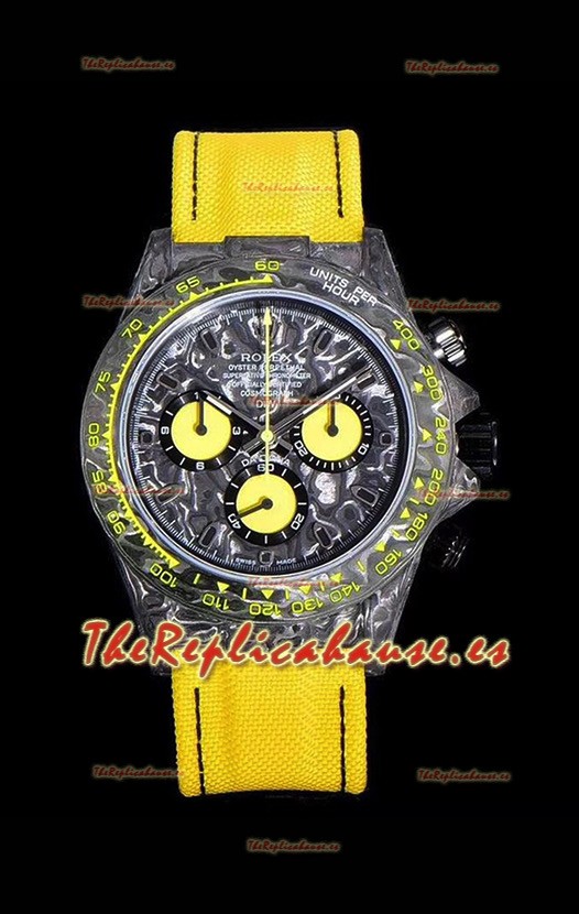Rolex Daytona DiW Amarillo Edición Caja Carbono Forjado Réplica a Espejo 1:1