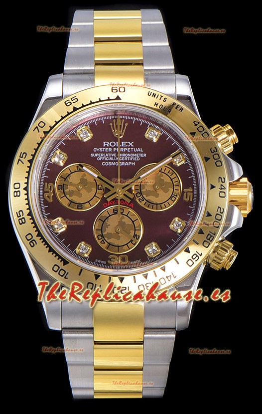 Rolex Daytona Oro Amarillo en Dos Tonos Movimiento Original Cal.4130 - Reloj en Acero 904L a Espejo 1:1