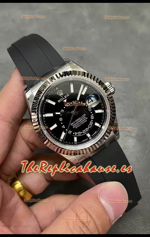 Rolex Sky-Dweller REF# M336235 Dial Negro Reloj Caja Acero 904L Réplica Espejo 1:1