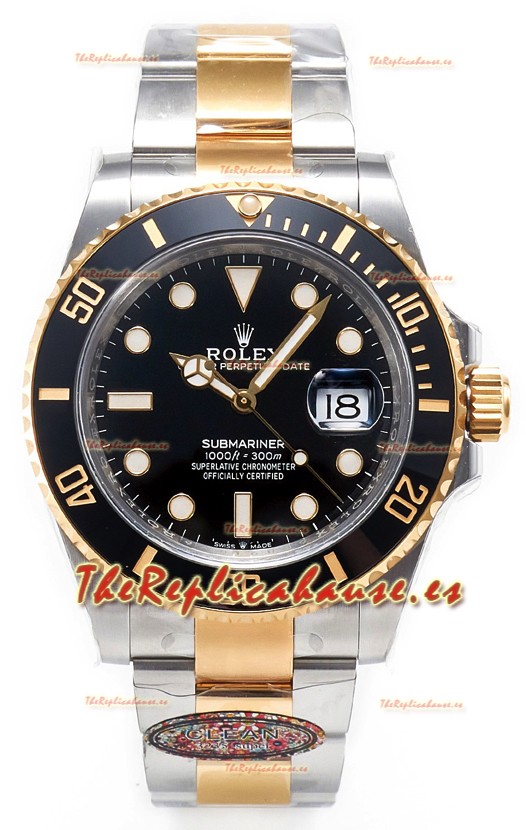 Rolex Submariner 41MM Date Cerámica Dos Tonos 126613LN - Réplica Espejo 1:1 - Reloj Definitivote Acero 904L