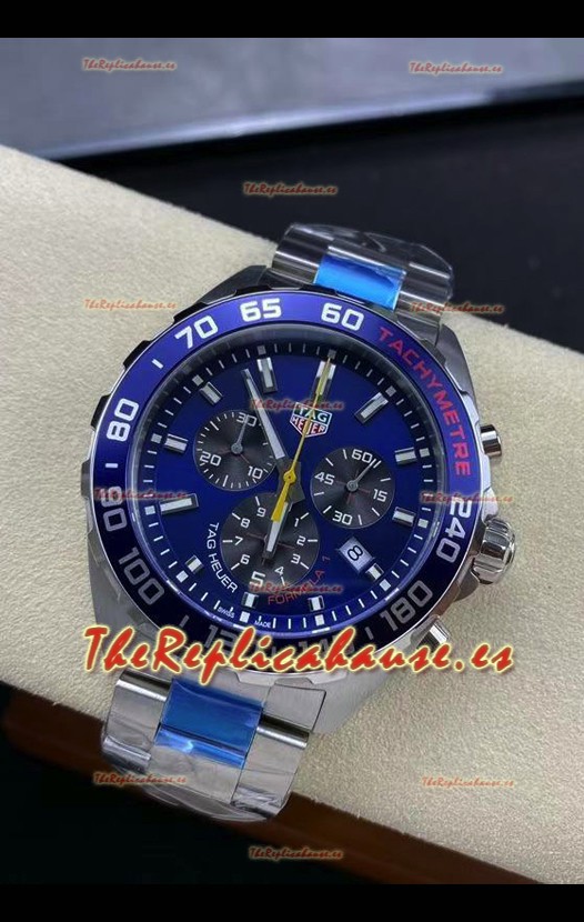 Tag Heuer F1 Edition Reloj Cuarzo Suizo en Dial Azul Caja Acero Inoxidable