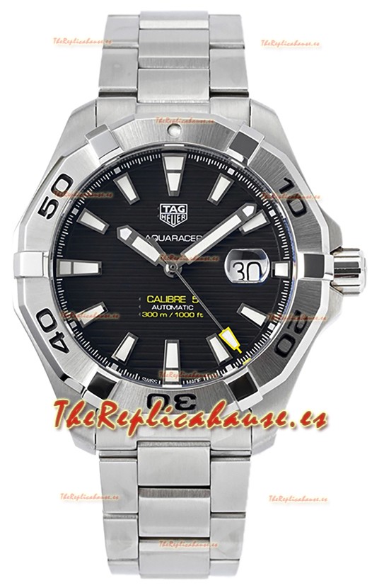 Tag Heuer Aquaracer Calibre 5 Reloj Réplica Espejo 1:1 Dial Negro Acero 904L 44MM