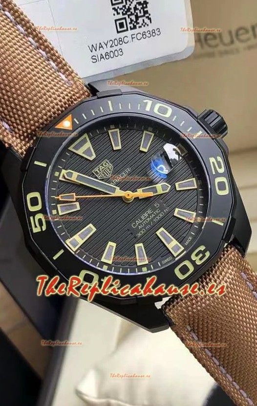 Tag Heuer Aquaracer Calibre Revestimiento DLC con Bisel de Cerámica Réplica Suiza 41MM