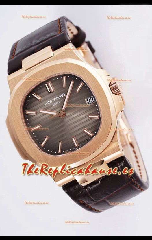 Patek Philippe Nautilus 5711/1R 1 Reloj Réplica a Espejo 1:1 Dial Marrón Oro Rosado