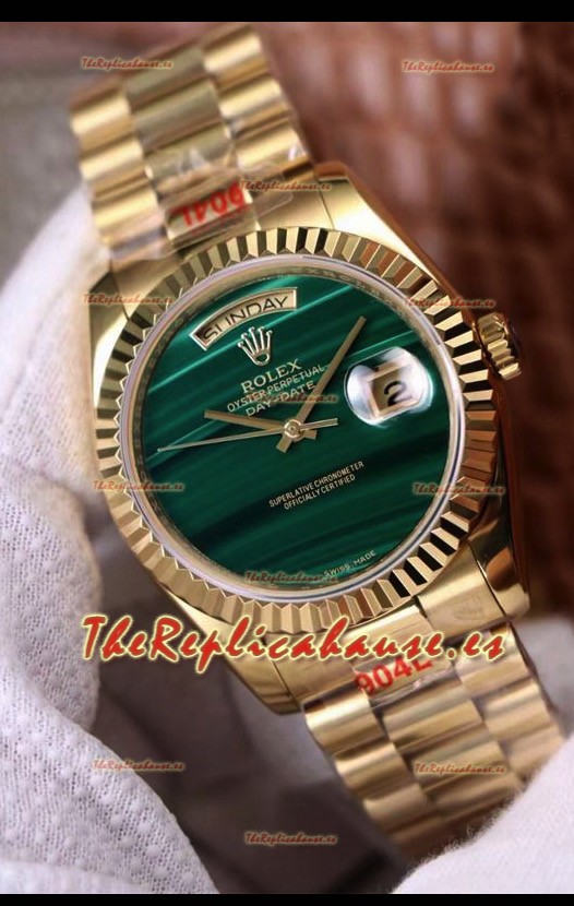 Rolex Day Date 18238 Presidential Reloj Oro Amarillo 18K 36MM - Dial Verde Malachite Marble 