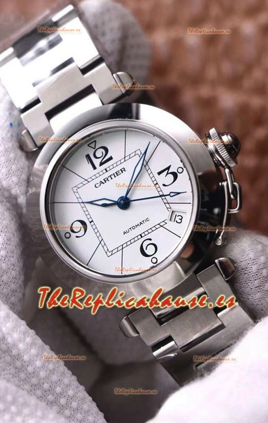 Pasha De Cartier Reloj Réplica Suizo Automático Calidad Espejo 1:1 32MM - White Dial
