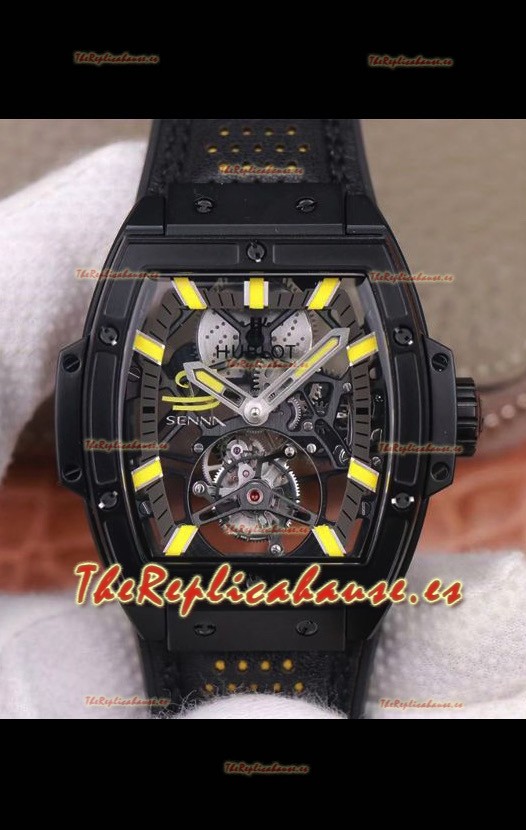 Hublot Masterpiece MP Edición Senna Genuino Tourbillon Reloj Réplica con revestimiento en PVD