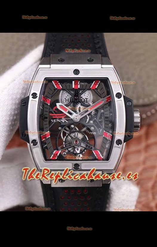 Hublot Masterpiece MP Edición Senna Genuino Tourbillon Reloj Réplica en Caja de Titanio