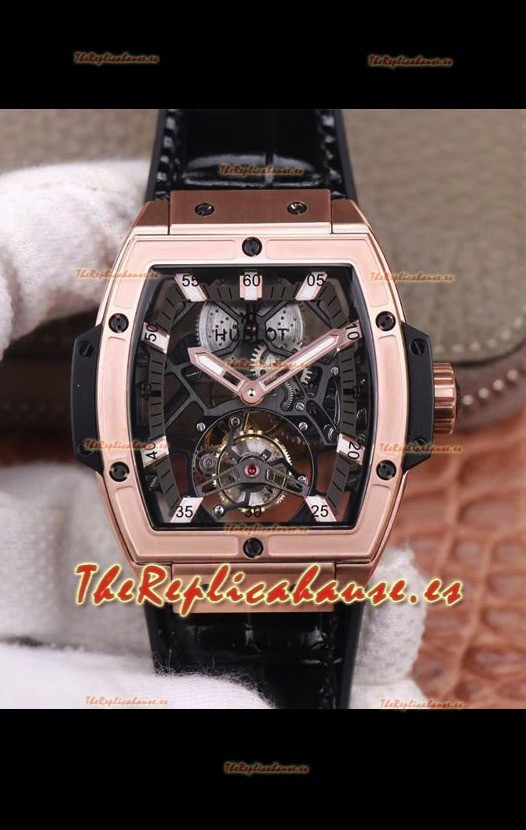 Hublot Masterpiece MP Edición Genuino Tourbillon Reloj Réplica Suizo Caja en Oro Rosado