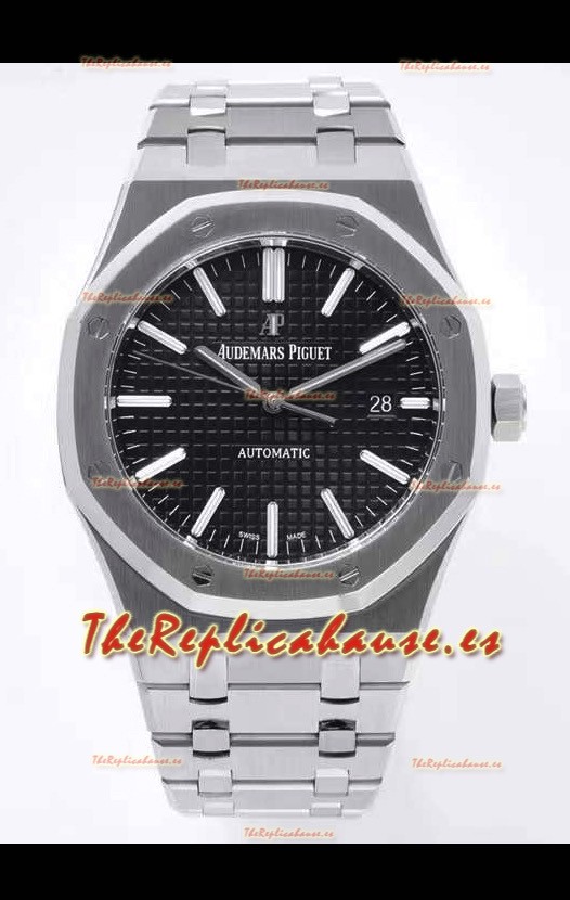 Audemars Piguet Royal Oak Reloj Réplica a espejo 1:1 41MM Dial Negro de Acero 904L Movimiento CALIBRE 4302a