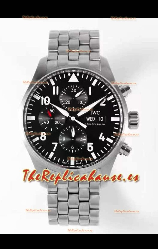 IWC Pilot Chronograph Edición Le Petit Prince Dial Negro Reloj Réplica a Espejo 1:1