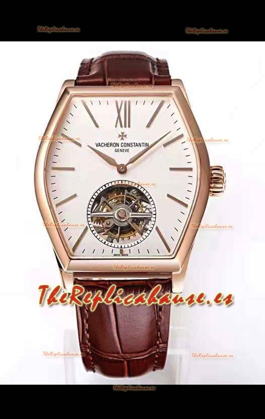 Vacheron Constantin Malte Tourbillon Reloj Réplica Suizo Calidad a Espejo 1:1 Oro Rosado