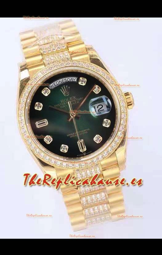 Rolex Day Date Presidential 18K Yellow Gold Watch 36MM - Green Dial 1:1 Mirror Quality Watch