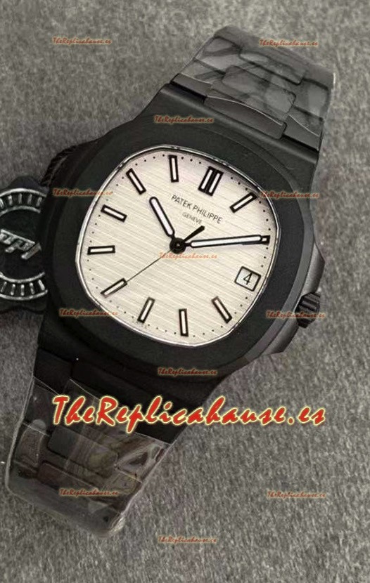 Patek Philippe Nautilus 5711 Revestimiento PVD Negro Venom Reloj Réplica Suizo Dial Blanco