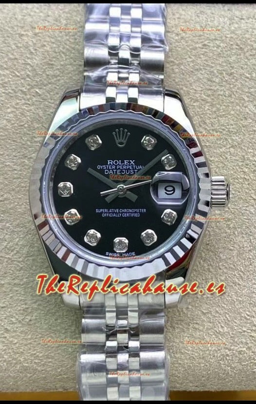 Rolex Datejust 279174 28MM Réplica Suiza Acero 904L Dial Negro - Réplica a Espejo 1:1
