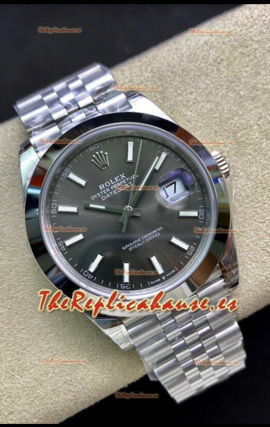 Rolex Datejust 126300 41MM Cal.3135 Reloj Réplica Suizo a Espejo 1:1 en 904L Dial Gris