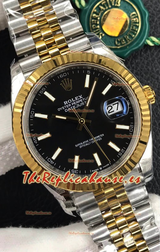 Rolex Datejust 126333 41MM Cal.3135 Reloj Réplica Suizo a Espejo 1:1 En Dial Negro 904L