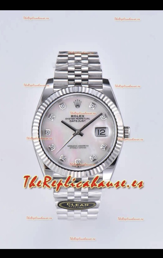 Rolex Datejust 126334 41MM ETA 3235 Reloj Réplica Suizo a Espejo 1:1 en Acero 904L Dial Perla