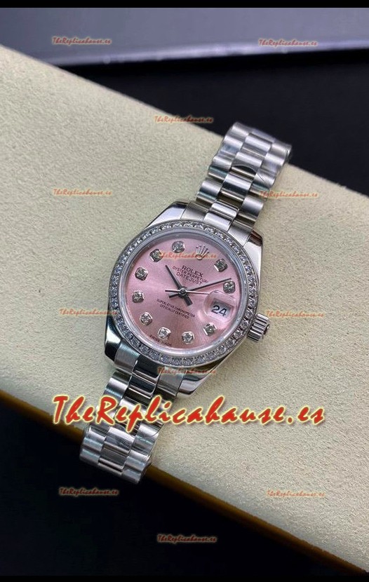Rolex Datejust 279139 28MM Réplica Suiza Acero 904L Dial Rosado - Réplica a Espejo 1:1
