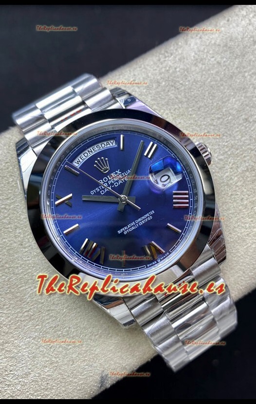 Rolex Day Date M228206-0015 Acero 904L 40MM - Dial Azul Réplica a Espejo 1:1