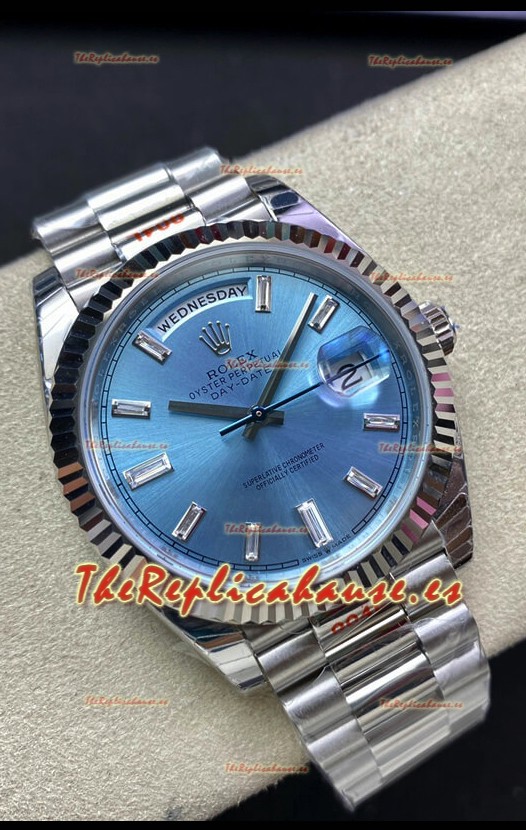Rolex Day Date M228236-0006 904L Acero 40MM - Dial Azul Ice Répilca a Espejo 1:1