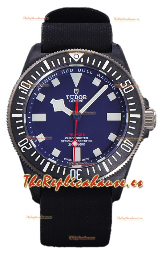 Tudor Pelagos FXD Caja Titanio Réplica Espejo 1:1 Dial Azul En Correa Negra Nato