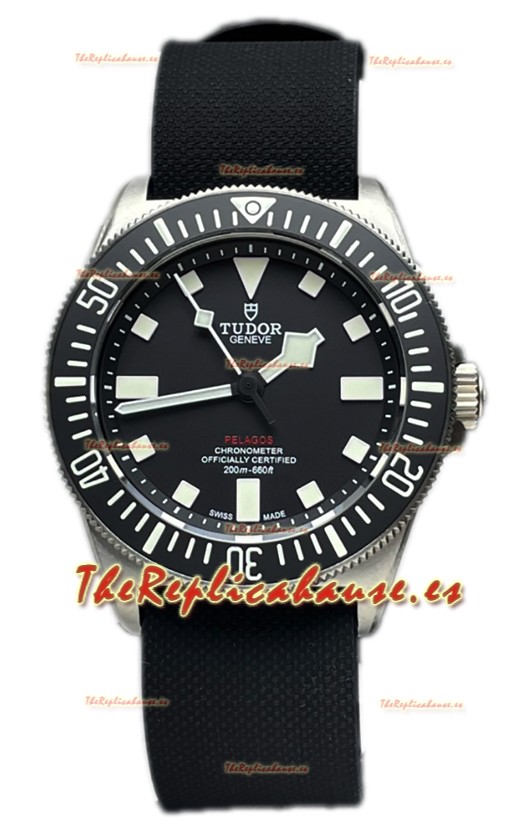 Tudor Pelagos FXD Caja Titanio Réplica Espejo 1:1 Dial Negro En Correa Negra Nato