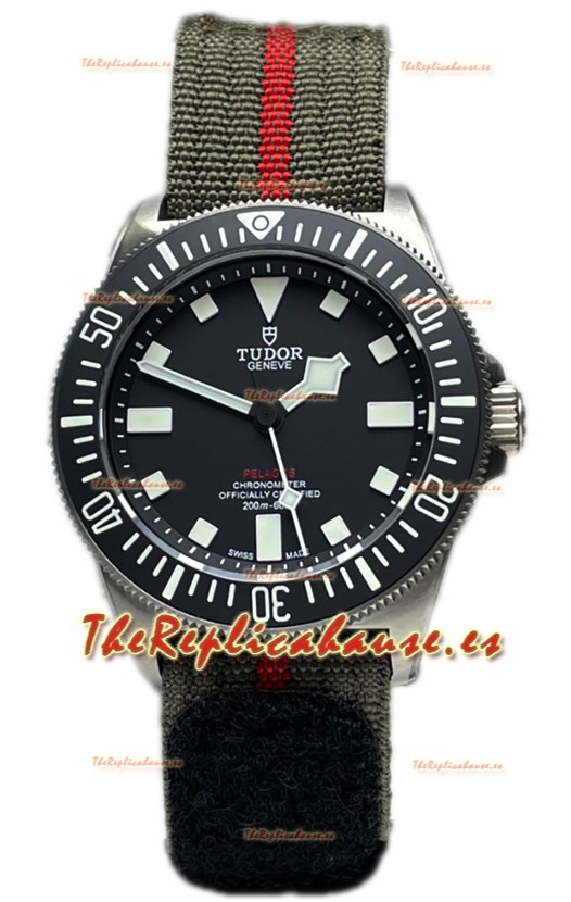 Tudor Pelagos FXD Caja Titanio Réplica Espejo 1:1 Dial Negro En Correa Negra Nato
