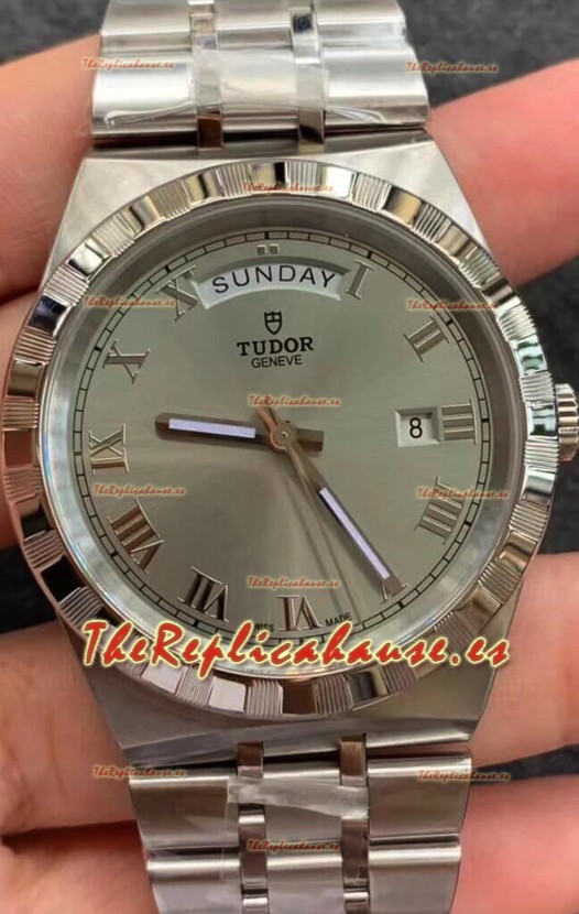 Tudor Reloj Edición Royal - Réplica Espejo 1:1 en Caja de Acero - Dial Romano Gris