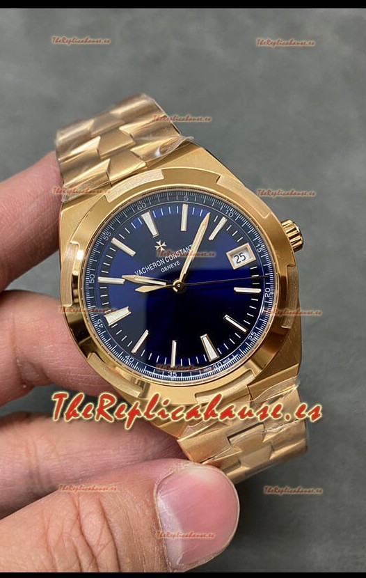 Vacheron Constantin Overseas Oro Rosado Reloj Réplica Espejo 1:1 Dial Azul