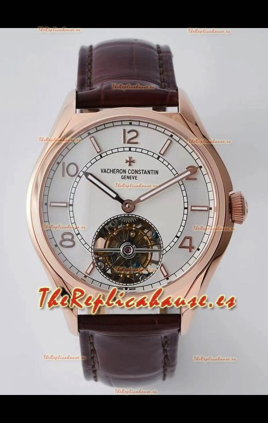Vacheron Constantin Fiftysix Tourbillon Oro Rosado Acero Replica Espejo 1:1 Dial Blanco