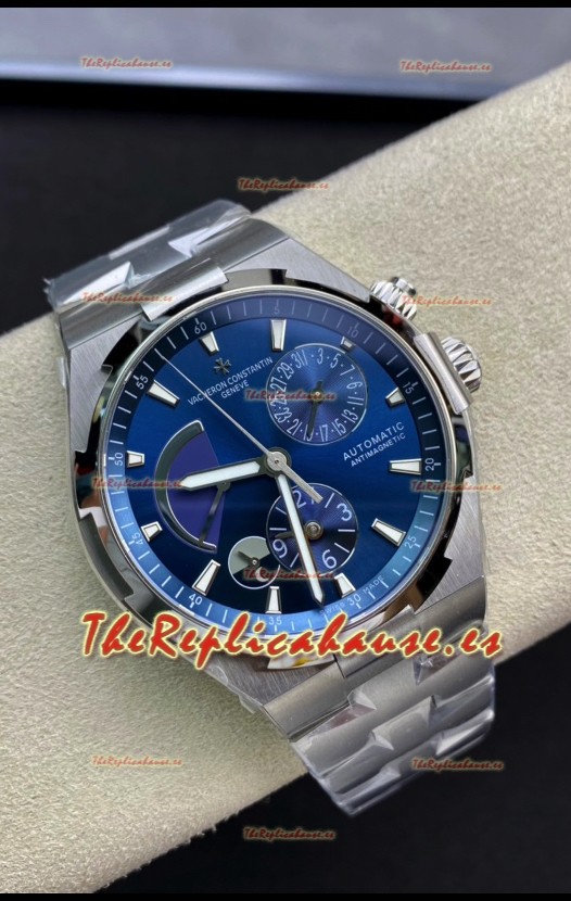 Vacheron Constantin Power Reserve Dial Azul Caja/Correa Acero Inoxidable Reloj Réplica Suizo