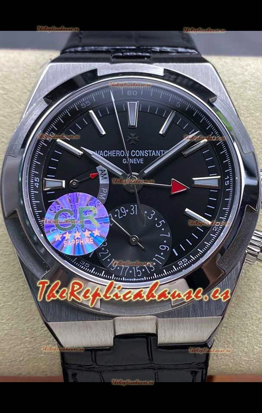 Vacheron Constantin Overseas Dual Time Acero Inoxidable Réplica Suiza Espejo 1:1 Dial Negro