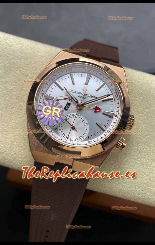 Vacheron Constantin Overseas Dual Time Oro Rosado Reloj Réplica Suizo Espejo 1:1 in Dial Acero
