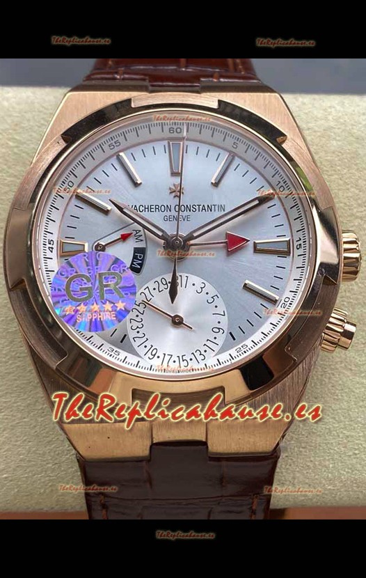 Vacheron Constantin Overseas Dual Time Oro Rosado Reloj Réplica Suizo Espejo 1:1 in Dial Acero