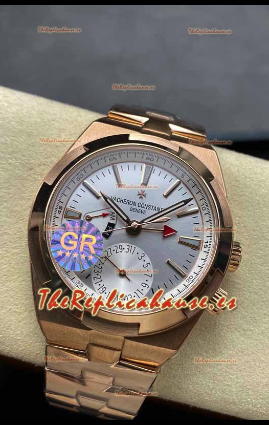 Vacheron Constantin Overseas Dual Time Oro Rosado Reloj Réplica Suizo Espejo 1:1 in Dial Acero