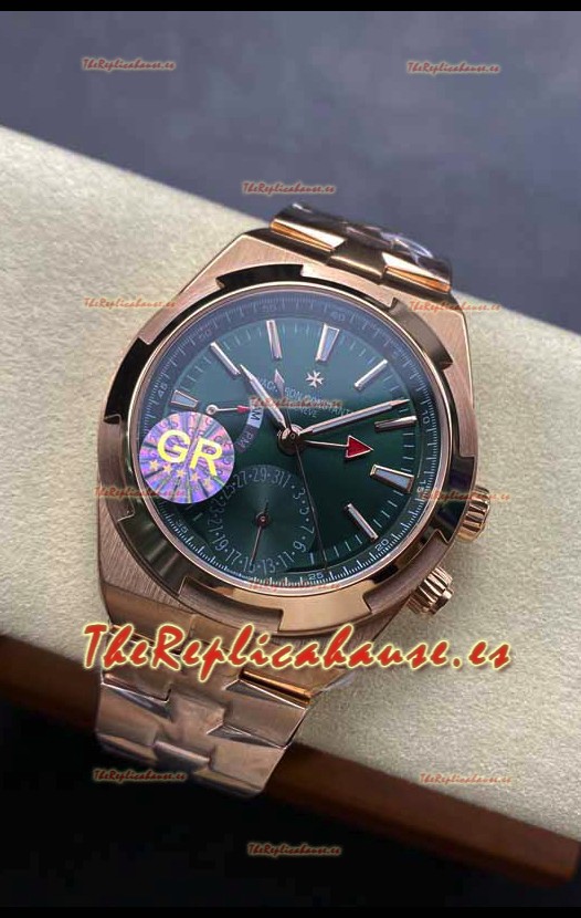 Vacheron Constantin Overseas Dual Time Oro Rosado Reloj Réplica Suizo Espejo 1:1 en Dial Verde