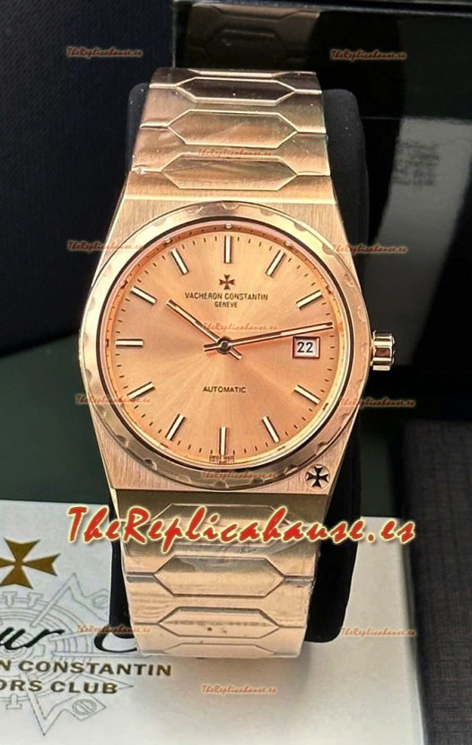 Vacheron Constantin Historiques 222 Super Clone 37MM Oro Rosado Reloj en Dial Rosa 