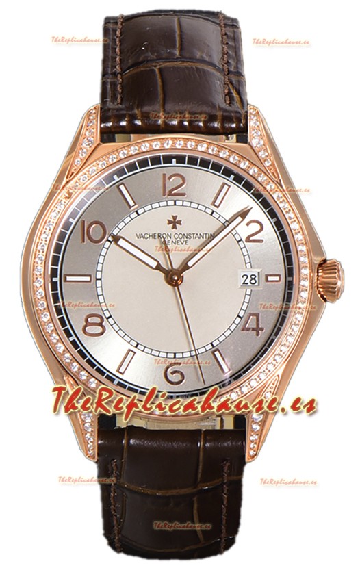 Vacheron Constantin Edición Fiftysix Acero 904L Oro Rosado Réplica Espejo 1:1 Dial Crema