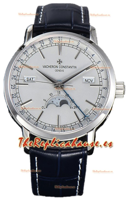 Vacheron Constantin Traditionelle Complete Calendar Cahapada Oro Blanco Dial Blanco Réplica Suiza