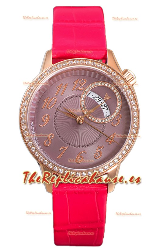 Vacheron Constantin Egerie Muse Caja Oro Rosado en Dial Marrón Réplica Suiza