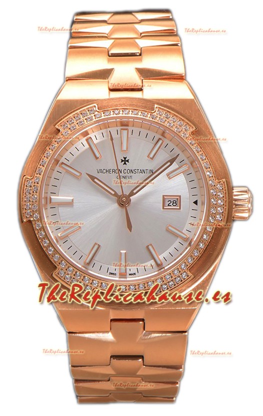 Vacheron Constantin Overseas Oro Rosado Dial Acero 35MM Reloj Réplica Suiza 